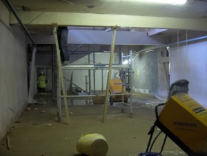 Ceiling supported whilst works carried out