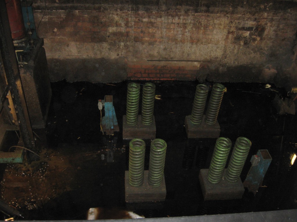 Up to 300mm of water in the base of a lift pit