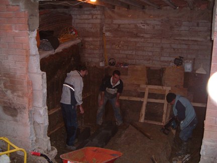 Excavations carried out by hand