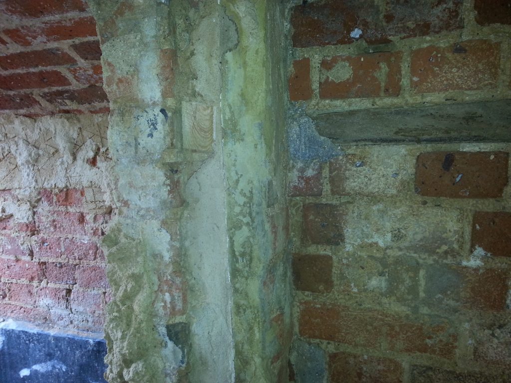 Brickwork grit blasted to expose original colour