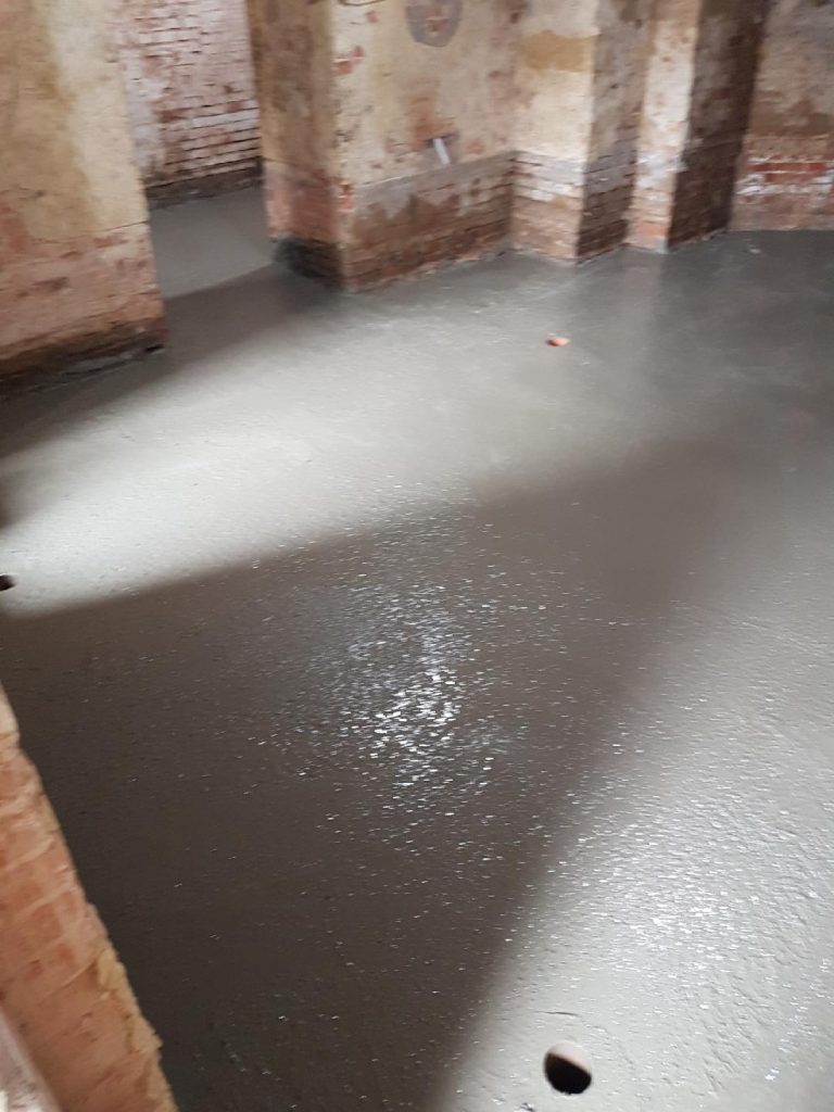 New concrete floor laid