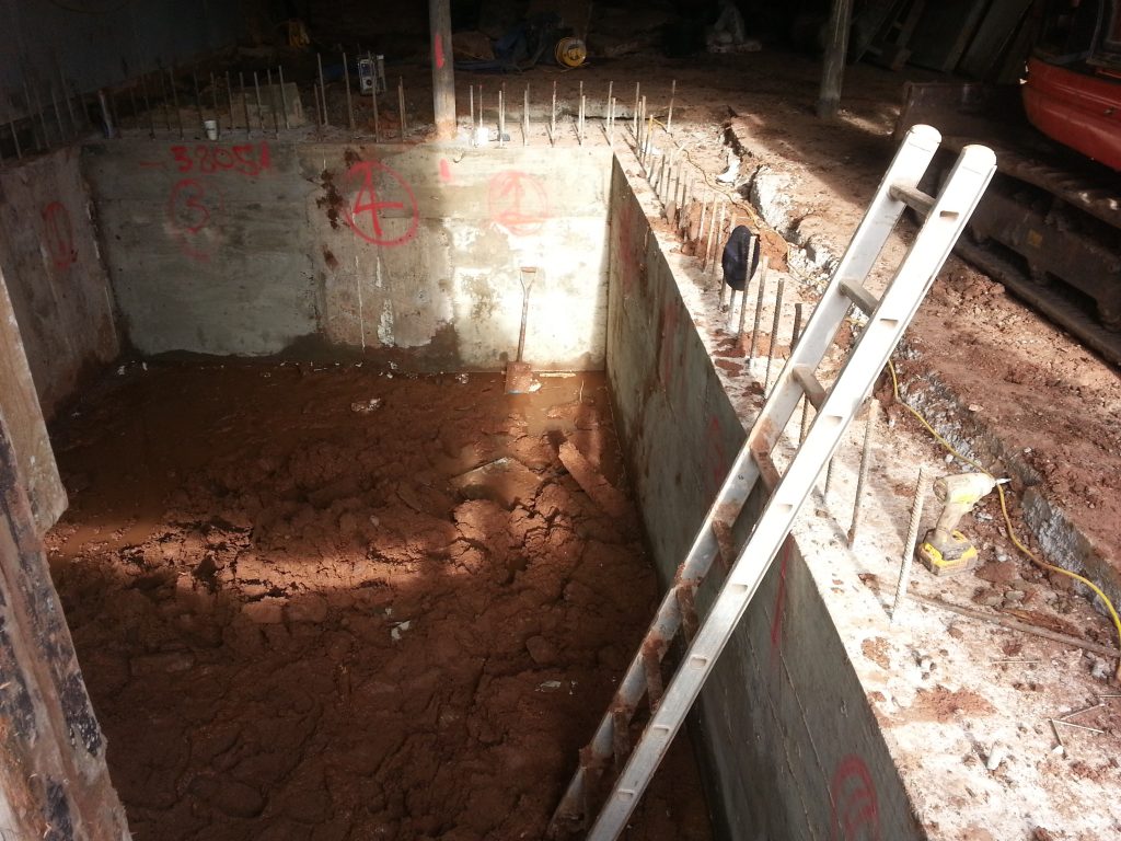 Concrete at the top of the ring beam to link to ground floor slab