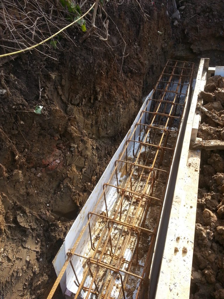 Strip foundations for main building