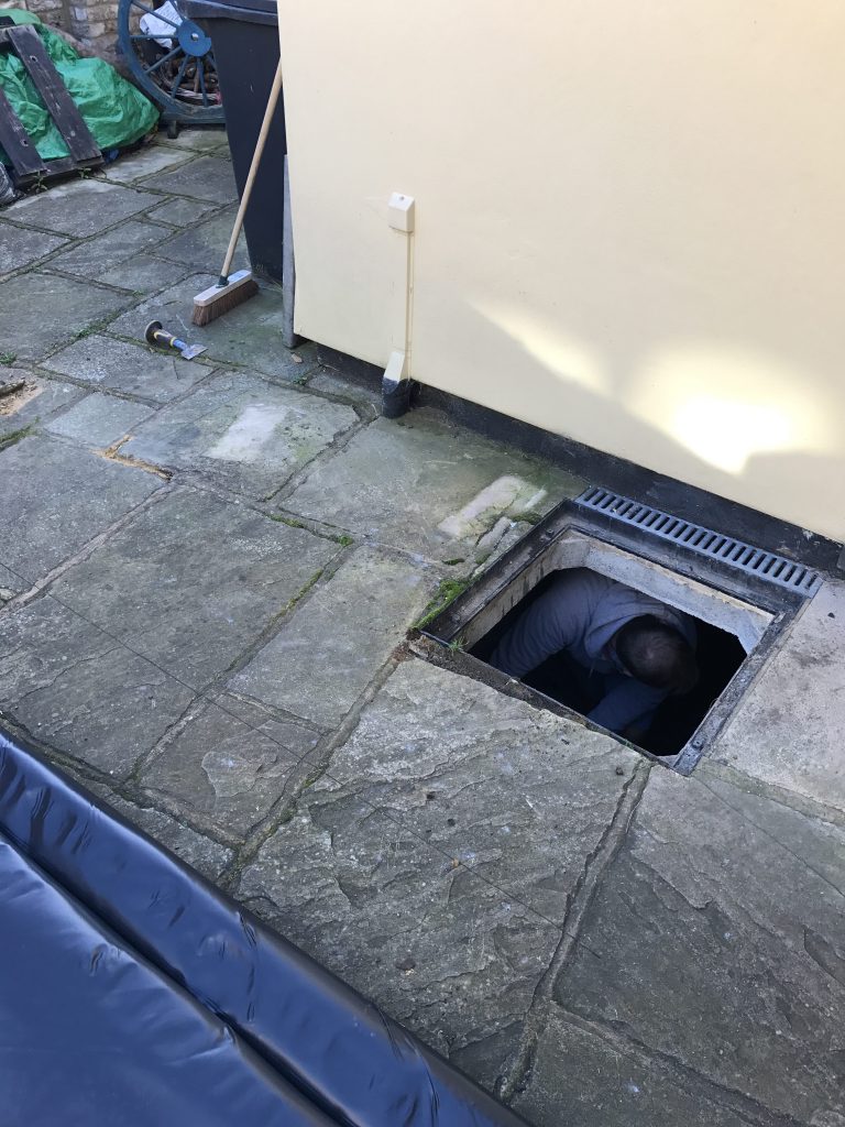 Initial access for survey was a manhole