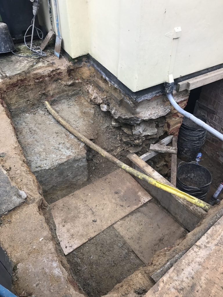 Gas mains uncovered during excavation