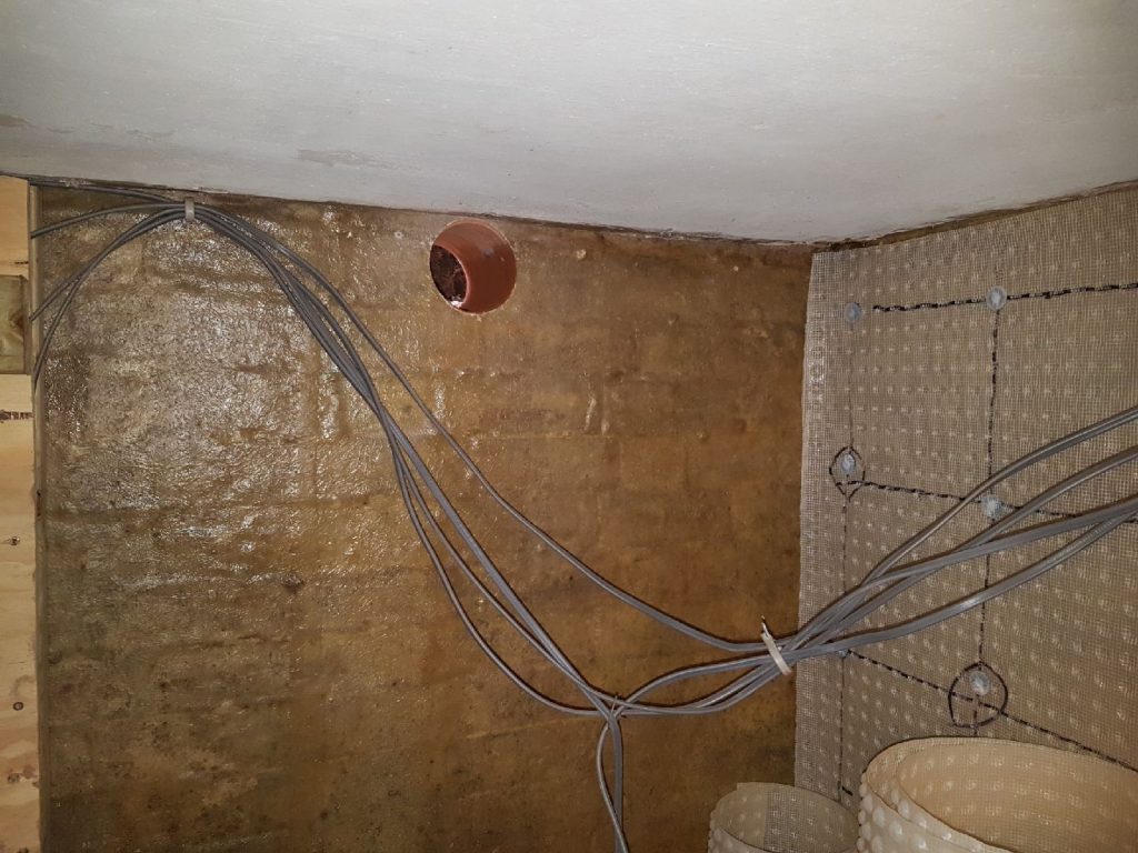 Hole in wall cut for new ventilation