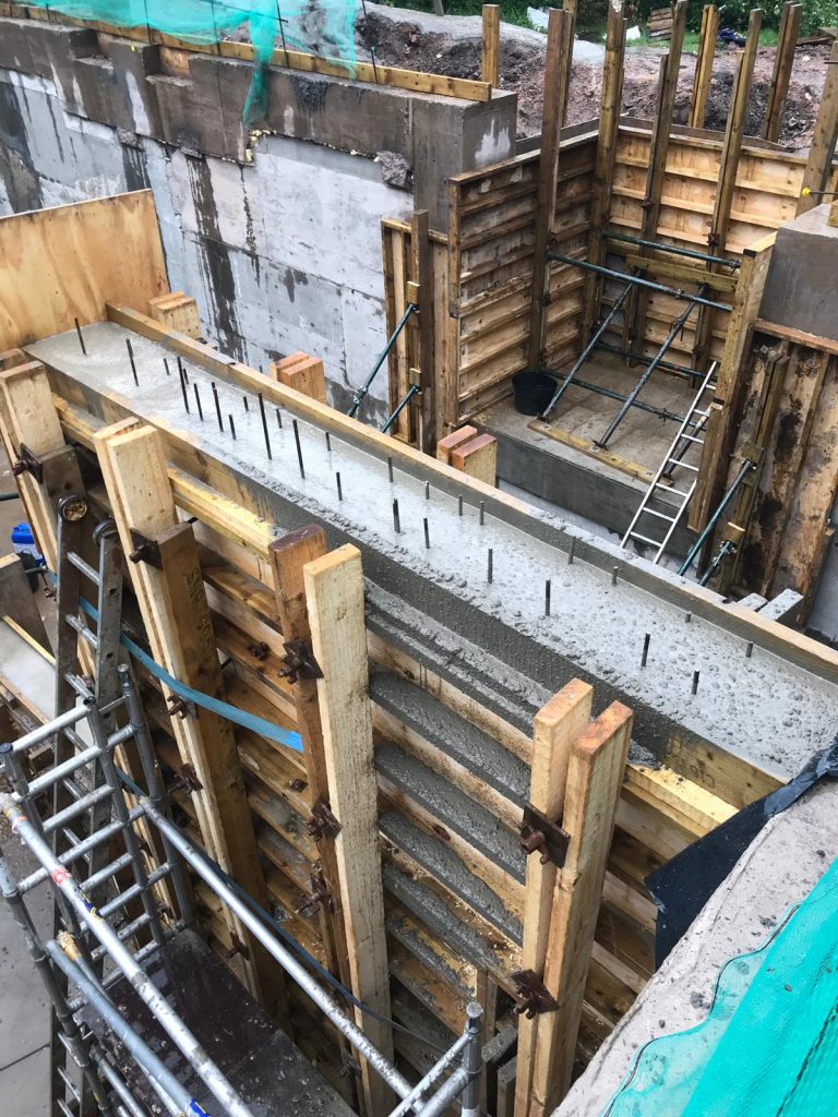 6m high internal walls being cast in concrete