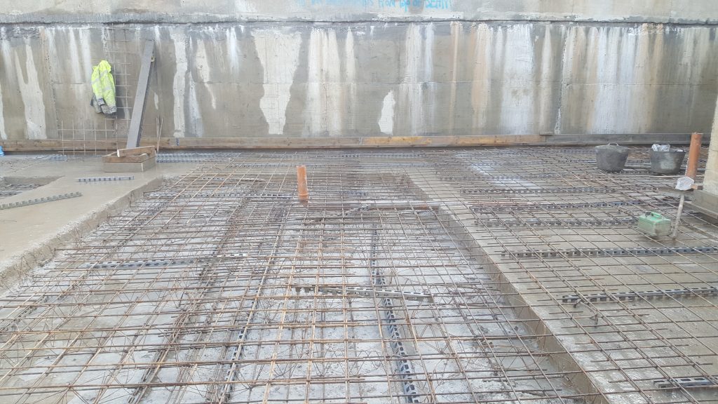 Pipes for WC & shower laid under concrete floor