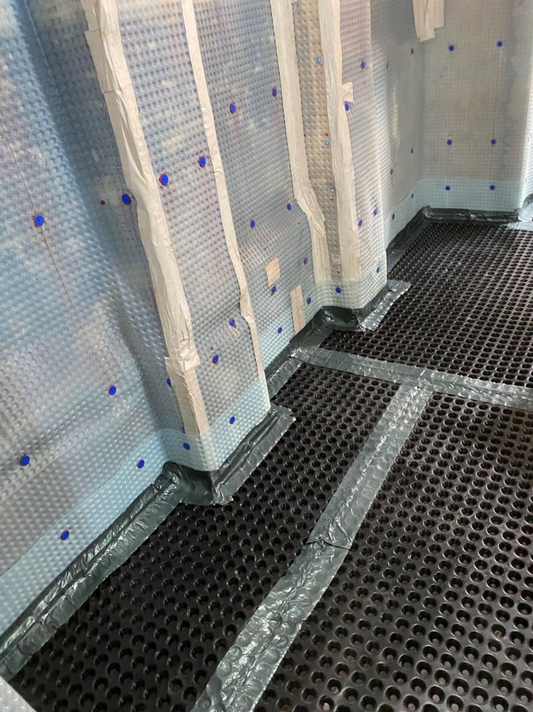 Floor Cavity drainage membrane installed