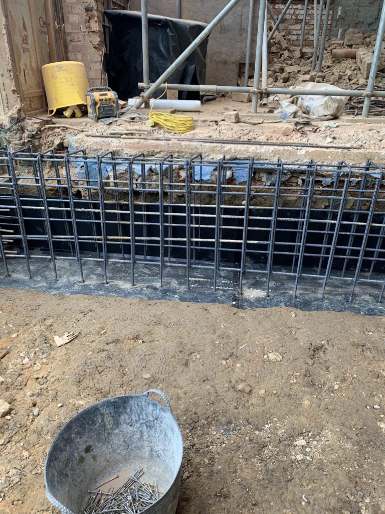 Steel connected to existing house