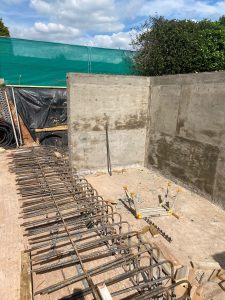 Lower slab walls cast