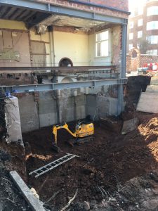 Excavate garden for basement under new extension