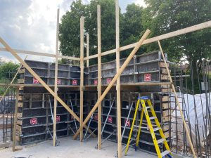 Retaining walls ready for concrete