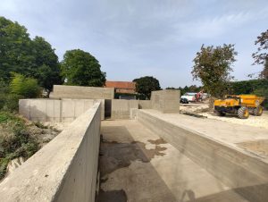 Facing concrete within lower ground floor